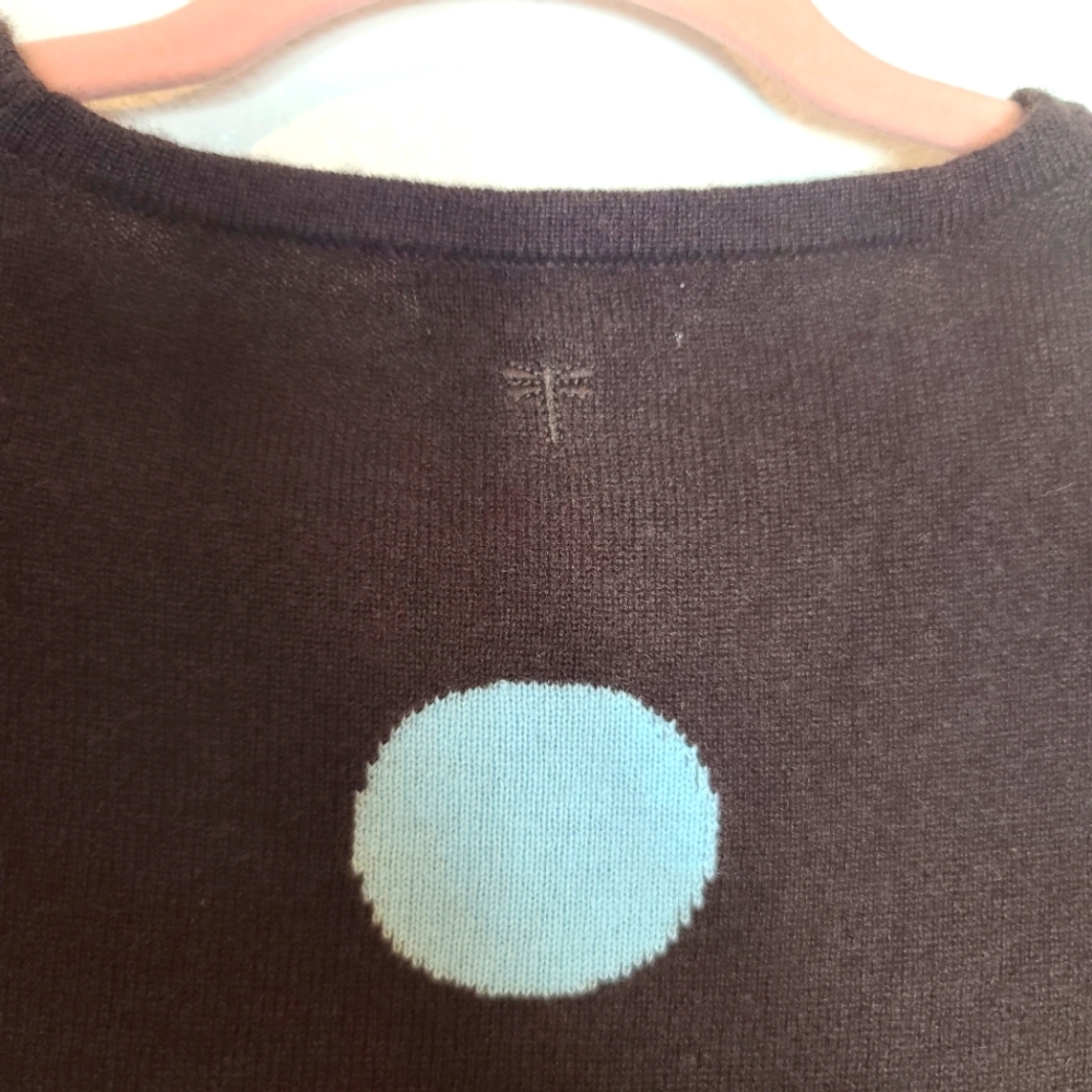 Tyler Boe Polka Dots Cashmere 100% Crewneck Sweater in Chocolate Brown - Picture 10 of 10